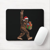 Kerstmis Bigfoot Kerstman Hoed Grappige Sasquatch Muismat (Met muis)