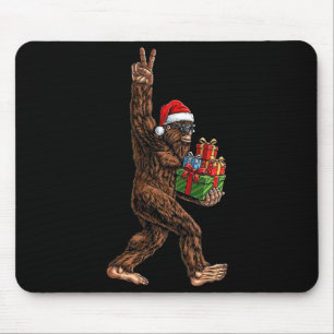 Kerstmis Bigfoot Kerstman Hoed Grappige Sasquatch Muismat