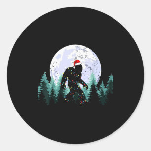 Kerstmis Bigfoot Sasquatch Boom Lichtjes Grappige  Ronde Sticker