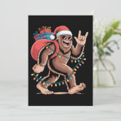 Kerstmis Bigfoot Sasquatch kerstboom verlichting S Feestdagenkaart (Staand voorkant)