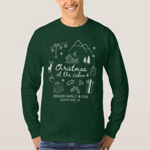 Kerstmis bij de blokhut gezamenlijke familie t-shirt