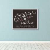 "Kerstmis bij de" Familienaam Vakantie SVG Canvas Afdruk (Insitu (Houten vloer))
