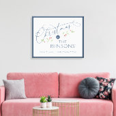 "Kerstmis bij de" Familienaam Vakantie SVG Canvas Afdruk (Insitu (Woonkamer))