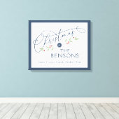"Kerstmis bij de" Familienaam Vakantie SVG Canvas Afdruk (Insitu (Houten vloer))