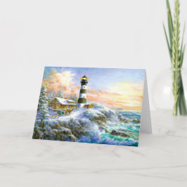 Kerstmis bij de zee feestdagen kaart