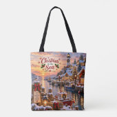 Kerstmis bij de Zee Kusttas Tote Bag (Achterkant)