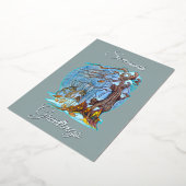 Kerstmis bij Elf Hall Folie Kerstkaart Folie Feestdagenkaart (Gedraaid)