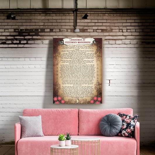 Kerstmis bij Fezzwig's Warehouse Christmas Carol | Canvas Afdruk
