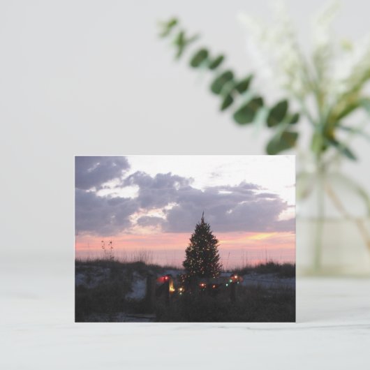 Kerstmis bij het Indische Strand van Rotsen, Feestdagenkaart (Staand voorkant)