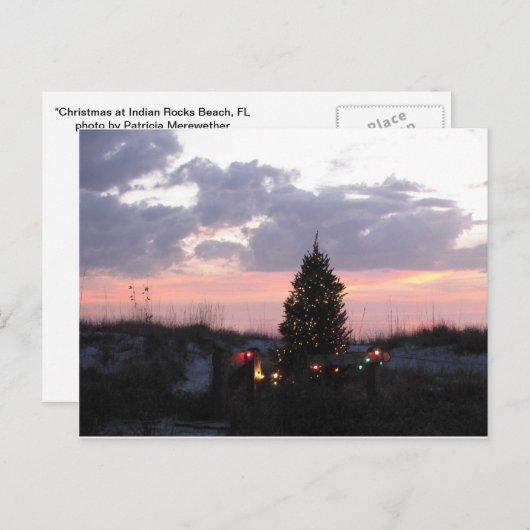 Kerstmis bij het Indische Strand van Rotsen, Feestdagenkaart (Voorkant / Achterkant)