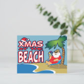 Kerstmis bij het strand-Briefkaart Feestdagenkaart (Staand voorkant)