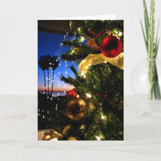 Kerstmis bij het Strand Feestdagen Kaart