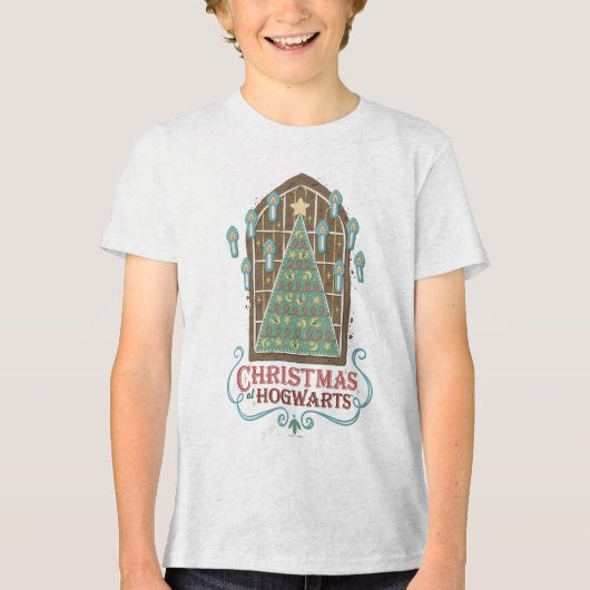 Kerstmis bij HOGWARTS™ Cookie Grafisch Tri-Blend Shirt (Voorkant)