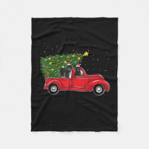 Kerstmis bij Newfoundland op Red Car Truck Fleece Deken