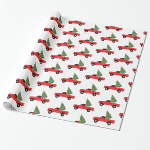Kerstmis bij ophaalwagen cadeaupapier