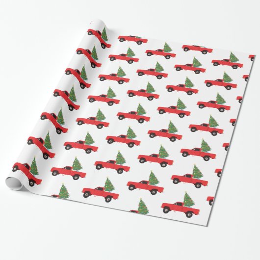 Kerstmis bij ophaalwagen cadeaupapier (Uitgerold)