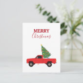 Kerstmis bij ophaalwagen feestdagenkaart (Staand voorkant)