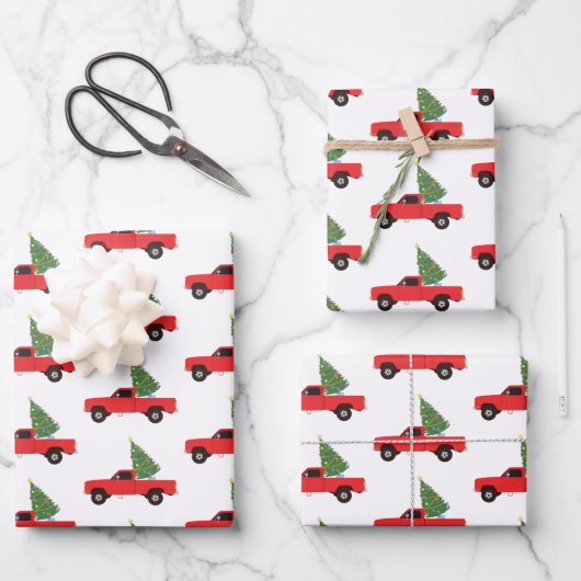 Kerstmis bij ophaalwagen inpakpapier vel (Voorkant)