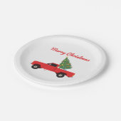 Kerstmis bij ophaalwagen papieren bordje (Gekanteld)