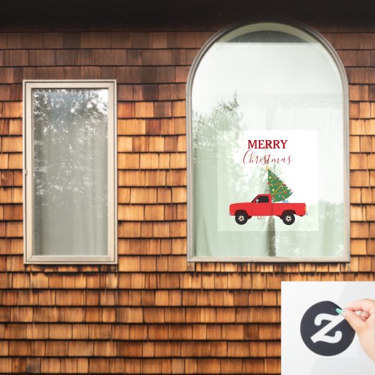 Kerstmis bij ophaalwagen raamsticker (Huis Raam)
