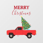 Kerstmis bij ophaalwagen raamsticker (Vel)