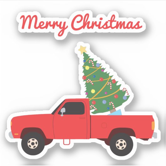 Kerstmis bij ophaalwagen sticker (Voorkant)