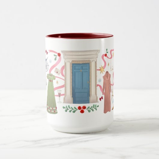 Kerstmis bij Randalls (Maroon 15 oz) Mok (Midden)