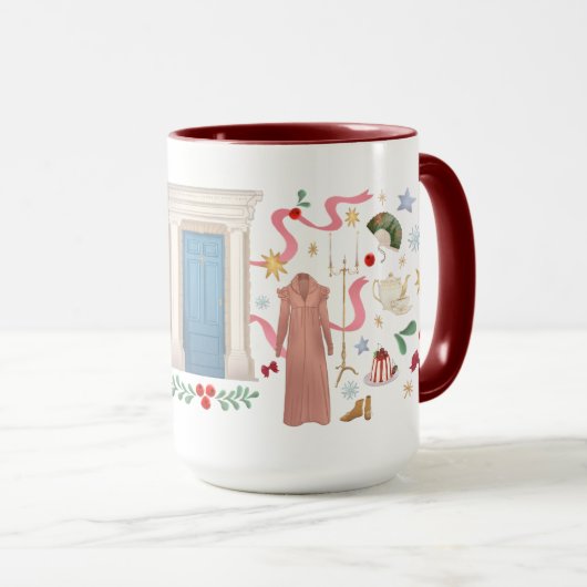 Kerstmis bij Randalls (Maroon 15 oz) Mok (Voorkant rechts)