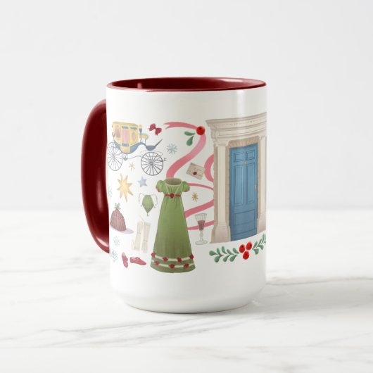 Kerstmis bij Randalls (Maroon 15 oz) Mok (Voorkant links)