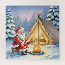 Kerstmis bij Santa's knusse kampvuur