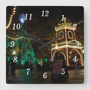 Kerstmis bij Silver Dollar City Wall Clock Vierkante Klok