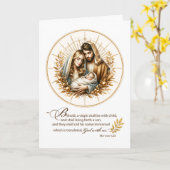 Kerstmis Bijbeltekst Gouden Licht Cirkel Kaart (Gele Bloem)
