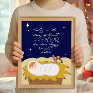Kerstmis Bijbelvers Lucas Religieus Modern Poster