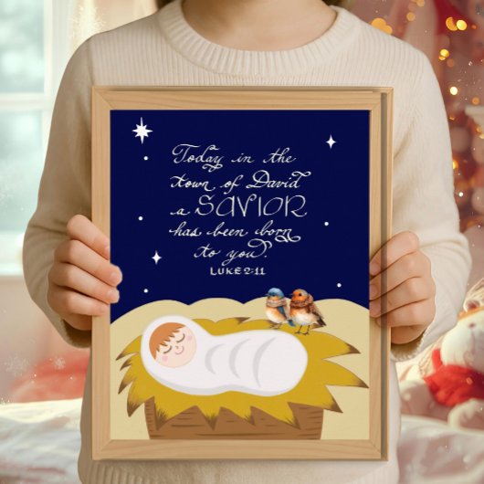 Kerstmis Bijbelvers Lucas Religieus Modern Poster