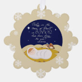 Kerstmis Bijbelvers Lukas Modern Schrift Aangepast Ornament Kaart (Voorkant)