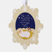 Kerstmis Bijbelvers Lukas Modern Schrift Aangepast Ornament Kaart (Links)