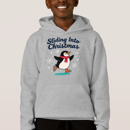 Kerstmis binnenglijden, ijsdansen Kerstman pinguïn (Voorkant)