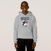Kerstmis binnenglijden, ijsdansen Kerstman pinguïn (Voorkant volledig)