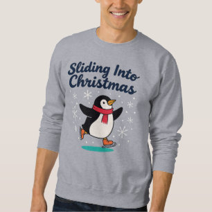 Kerstmis binnenglijden, ijsdansen Kerstman pinguïn Trui