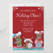 Kerstmis Birthday Party Gingerbrood nodigt uit Kaart (Achterkant)