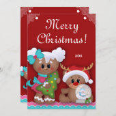 Kerstmis Birthday Party Gingerbrood nodigt uit Kaart (Voorkant / Achterkant)