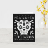 Kerstmis Bitchachos Grappige Kerstmis Schedel Meme Kaart (Gele Bloem)