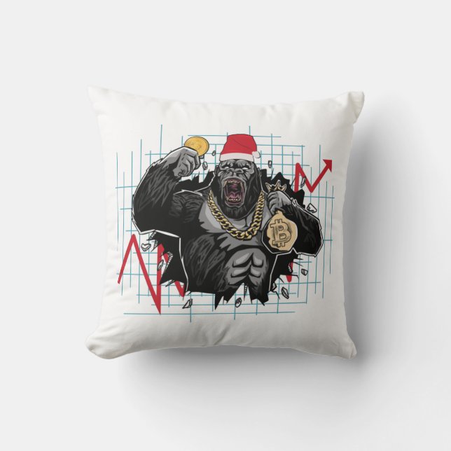 Kerstmis Bitcoin - Aandelenmarkt Kussen (Voorkant)