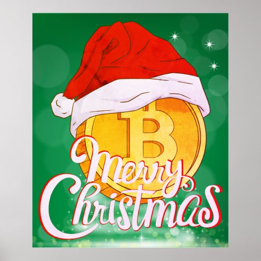 Kerstmis Bitcoin - Cadeau voor Day Traders Poster (Voorkant)