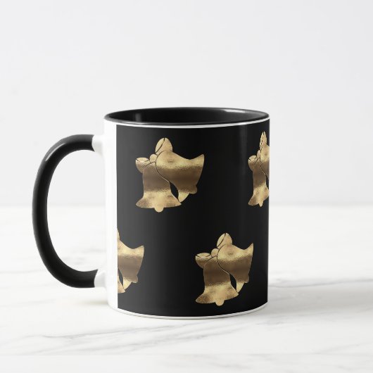 Kerstmis - Black en Gold Pattern Elegant Mok (Links)