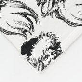 Kerstmis  Black White Santa Monogramed Fleece Deken (Hoek)