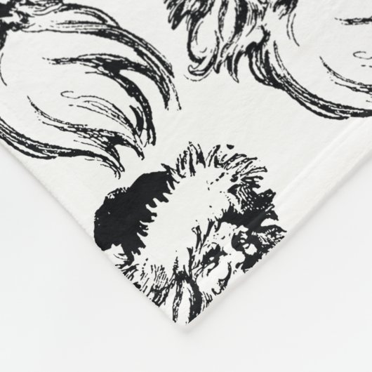 Kerstmis Black White Santa Monogramed Fleece Deken (Hoek)