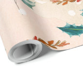 Kerstmis Bladeren Boho Patroon Cadeaupapier (Rol Hoek)