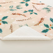 Kerstmis Bladeren Boho Patroon Sherpa Deken (3/4)