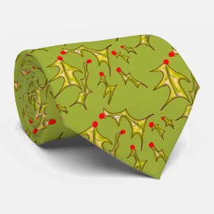 Kerstmis Bladeren op Grinch Groen Stropdas